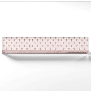 Floral Pattern In Mushroom Pink Nameplate