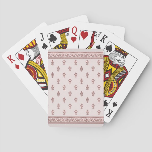 Floral Pattern In Mushroom Pink Playing Cards (Back)