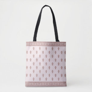 Floral Pattern In Mushroom Pink Tote Bag