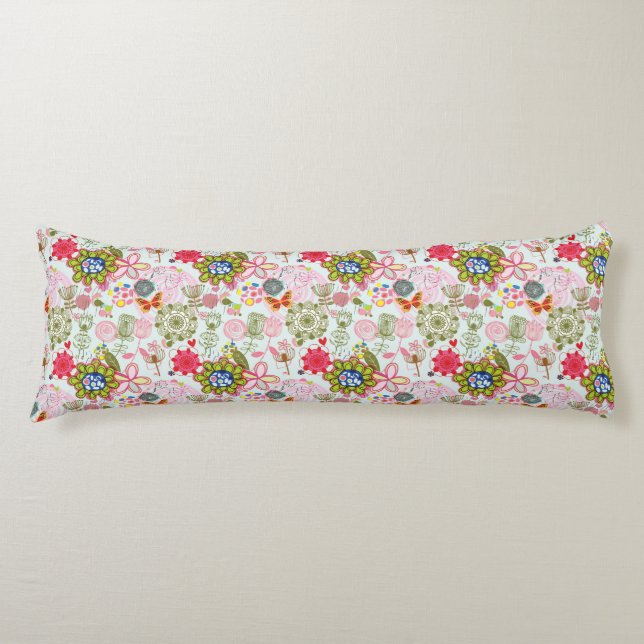 Floral pattern in retro style 2 body cushion (Front)