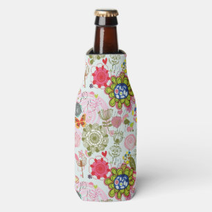 Floral pattern in retro style 2 bottle cooler