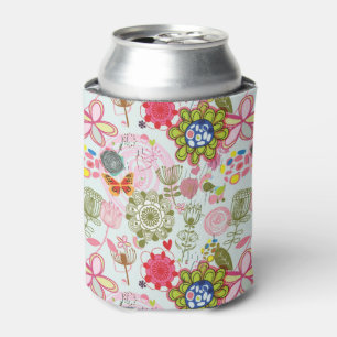 Floral pattern in retro style 2 can cooler