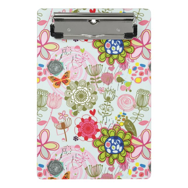 Floral pattern in retro style 2 mini clipboard (Front)