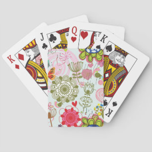 Floral pattern in retro style 2 playing cards