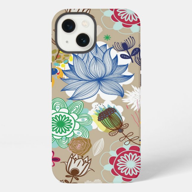 Floral pattern in retro style 3 iPhone case (Back)