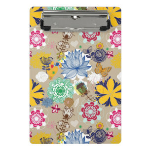 Floral pattern in retro style 3 mini clipboard