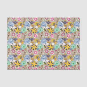 Floral pattern in retro style 3 tissue paper
