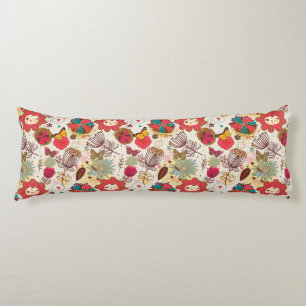 Floral pattern in retro style 4 body cushion