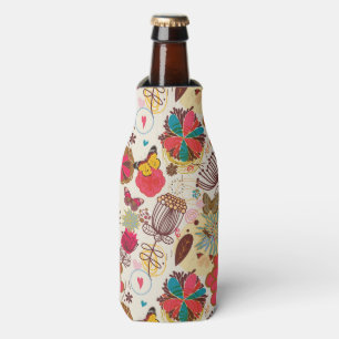 Floral pattern in retro style 4 bottle cooler