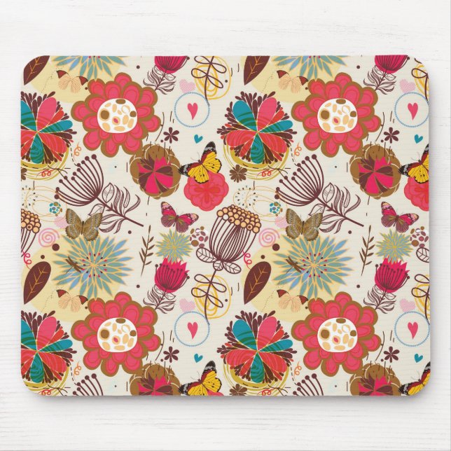 Floral pattern in retro style 4 mouse pad (Front)
