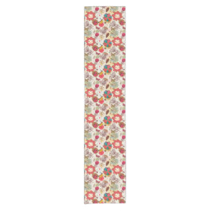 Floral pattern in retro style 4 short table runner