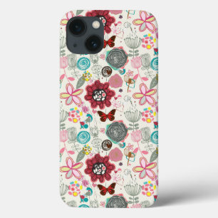 Floral pattern in retro style 5 iPhone 13 case