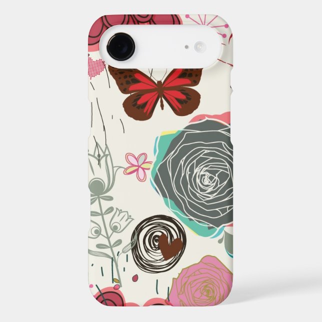 Floral pattern in retro style 5 Case-Mate iPhone case (Back)