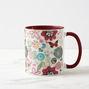 Floral pattern in retro style 5 mug