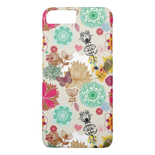 Floral pattern in retro style Case-Mate iPhone case (Back)