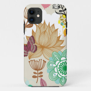 Floral pattern in retro style Case-Mate iPhone case