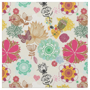 Floral pattern in retro style fabric