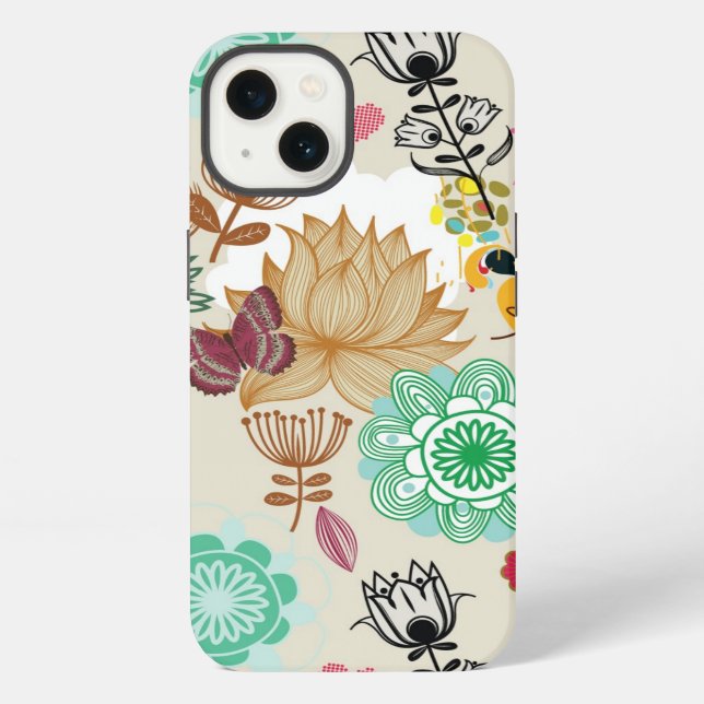 Floral pattern in retro style iPhone case (Back)