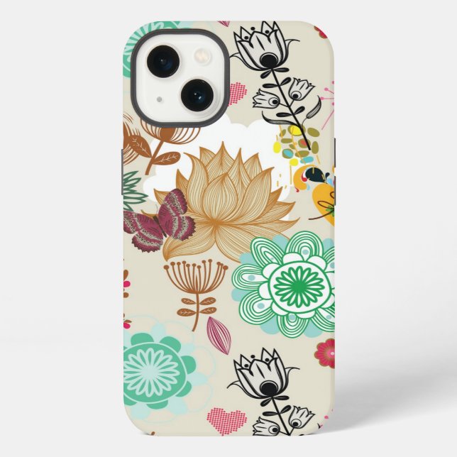 Floral pattern in retro style iPhone case (Back)