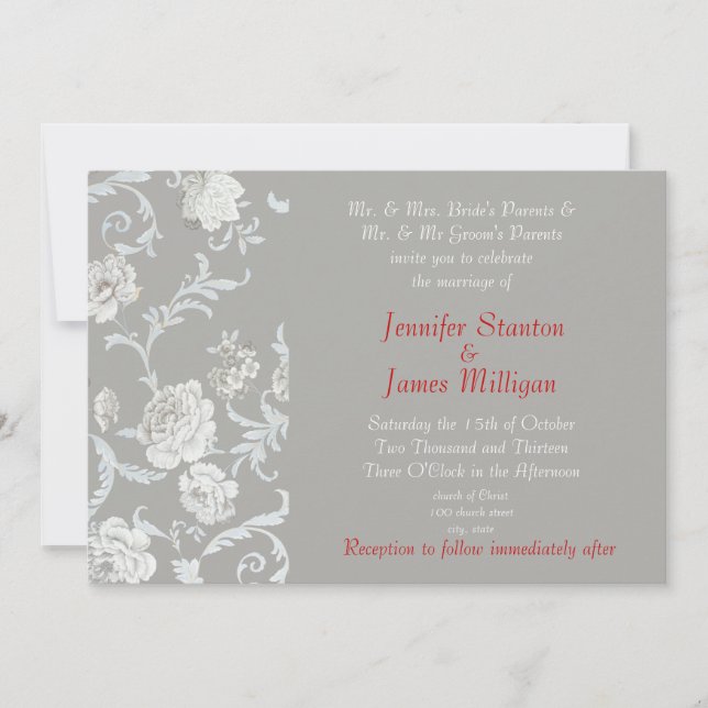 Floral pattern invitation (Front)