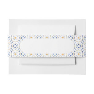 Floral Pattern Invitation Belly Band