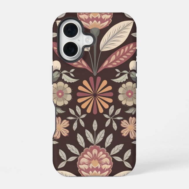Floral Pattern iPhone 16 Case (Back)