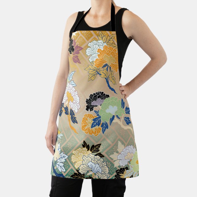 Floral Pattern, Japanese Design Apron (Insitu)
