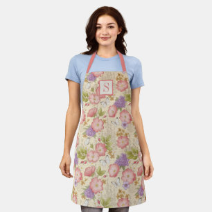 Floral Pattern Kitchen Apron