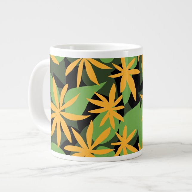 Floral pattern large coffee mug (Front Left)