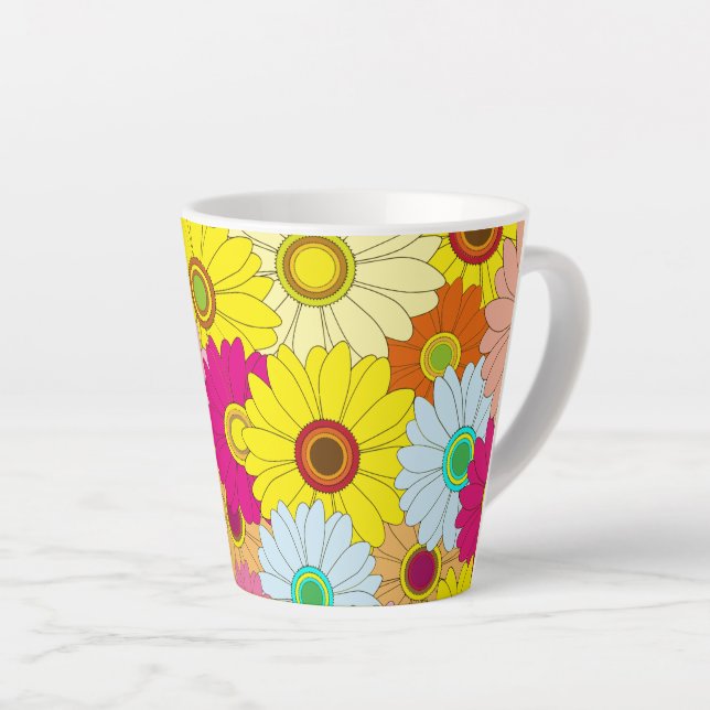 floral pattern latte mug (Right Angle)