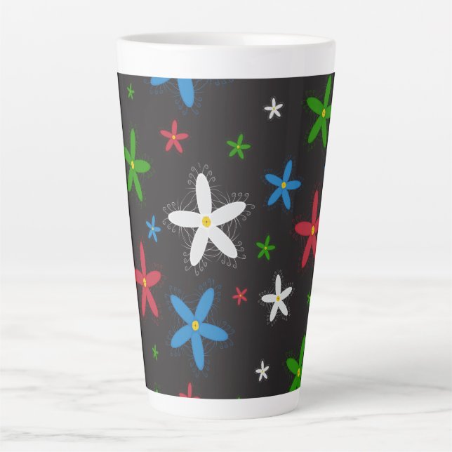 Floral Pattern  Latte Mug (Front)