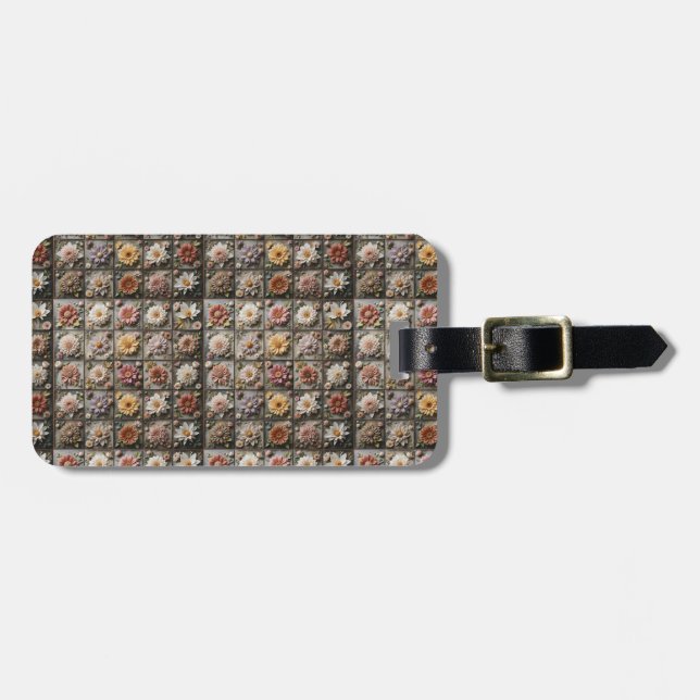 Floral pattern luggage tag (Front Horizontal)