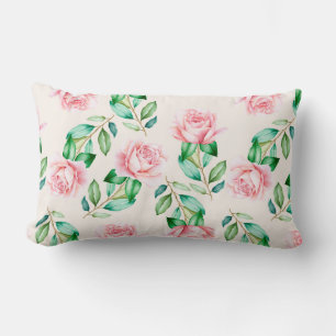 Floral Pattern Lumbar Cushion