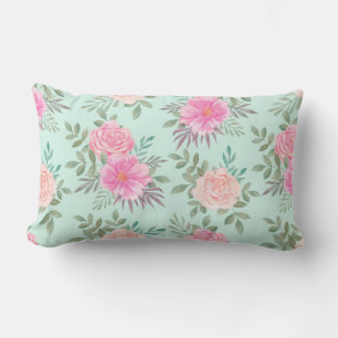 Floral Pattern Lumbar Cushion