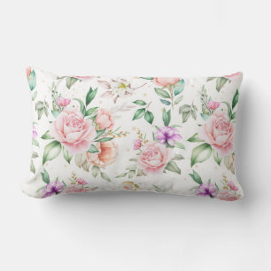 Floral Pattern Lumbar Cushion