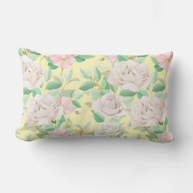 Floral Pattern Lumbar Cushion (Front)