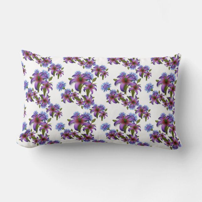 Floral Pattern Lumbar Pillow (Front)