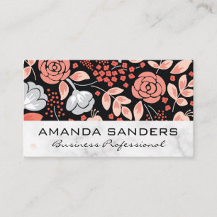Floral Pattern Marble  Business Card