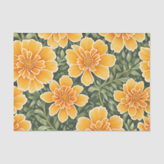 Floral Pattern Marigold Flowers Tissue Paper