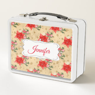 Floral Pattern Metal Lunch Box