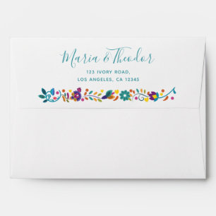 Floral Pattern Mexican Colourful Wedding Envelope
