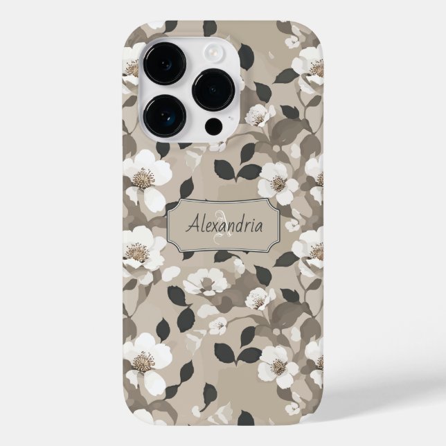  Floral Pattern Modern Minimalistic wild roses Case-Mate iPhone Case (Back)