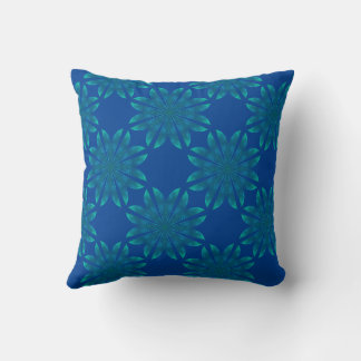 Floral pattern on indigo cushion