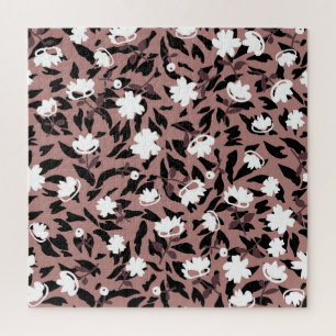 Floral pattern on leopard background. jigsaw puzzle