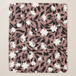 Floral pattern on leopard background. sherpa blanket