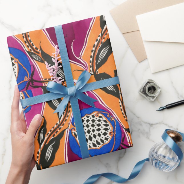 Floral  pattern oriental Samarkande Wrapping Paper (Gifting)
