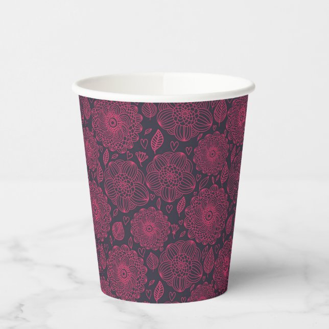 Floral Pattern Paper Cups (Left)