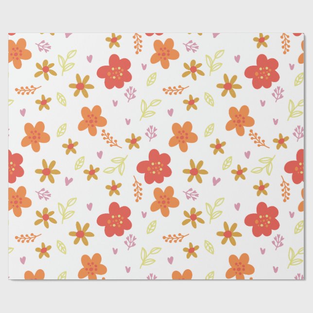 Floral Pattern Paper – Cute Seamless Flower Design (Flat)