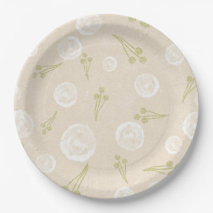 Floral pattern paper plate