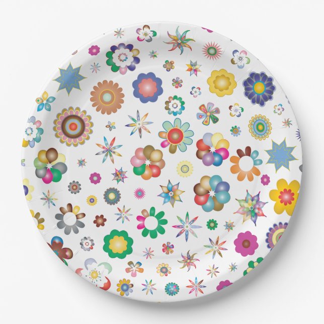 Floral Pattern Paper Plate (Front)